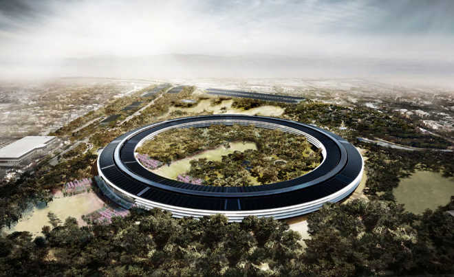 Apple’s New Solar Powered Spaceship Shaped Head Office