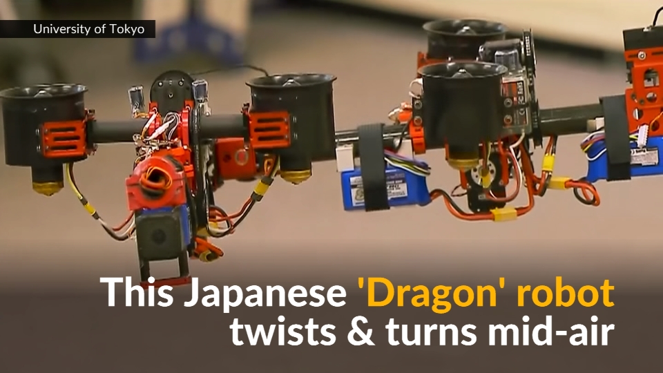 Japan’s flying ‘dragon’ Robot changes shape mid-air