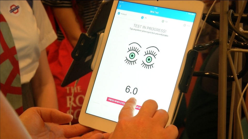 Smartphone app tests for dry eye disease in children