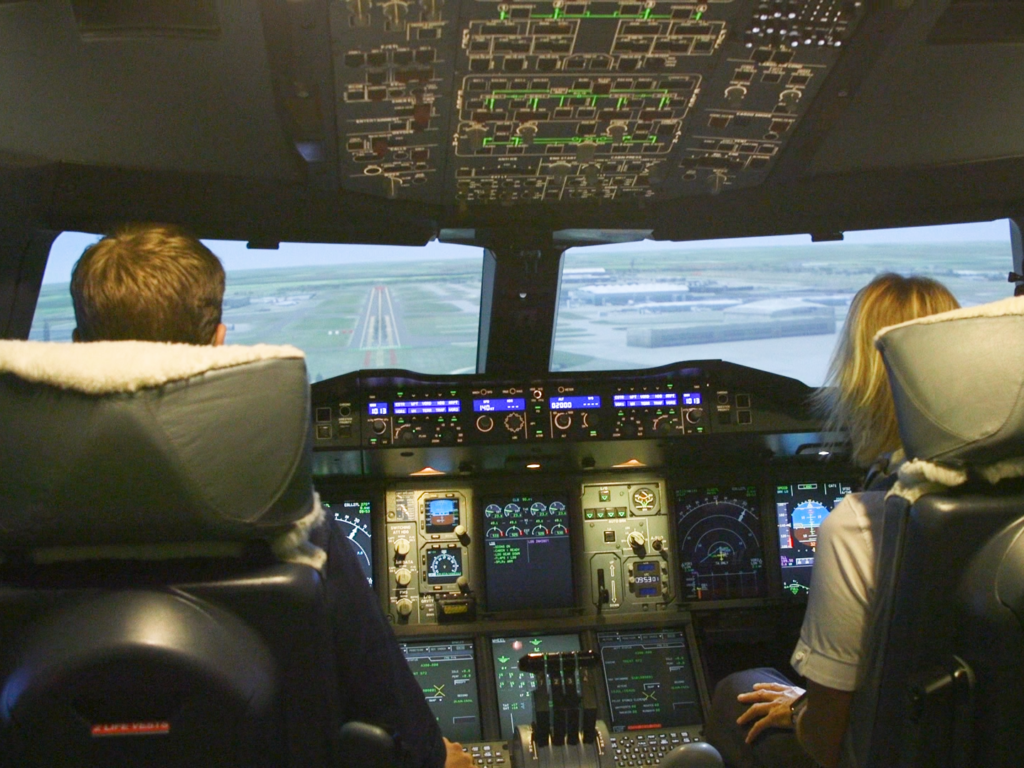 British Airways has a  Million Flight Simulator that taught us how to take Off, Fly, and Land an Airplane