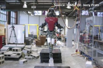 Humanoid Robot walks tightrope-like walkway
